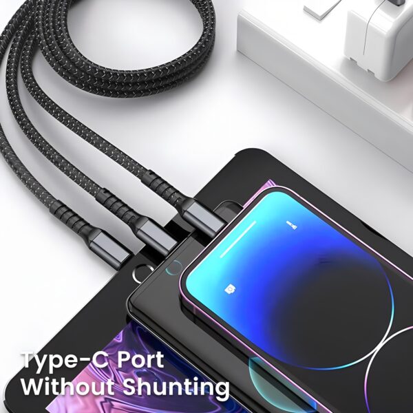 100W 5A Fast Charging 3-In-1 USB Cable
