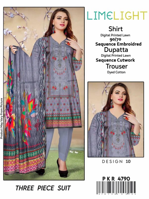 Lime Light Lawn Embroidered 3‑Piece Set